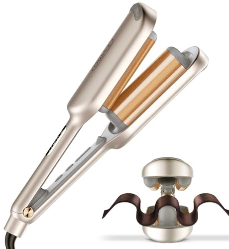 TYMO ROVY Welleneisen für haare, Lockenstab große Locken geeignet für Anfänger, Sofortiges Wellen, 32mm Ionen Keramik Hair Curler für Lange kurze Haare mit 4 Temperaturen LED-Anzeige, Gold