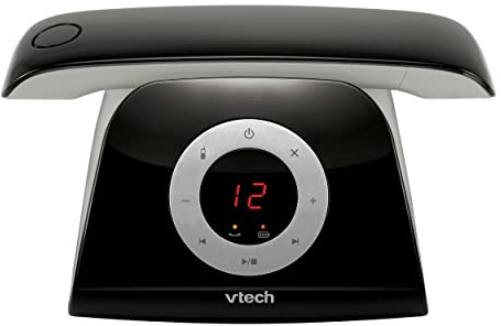 VTech LS1350 Retro-Design Telefon Schnurlos DECT Schnurlostelefon mit digitalem Anrufbeantworter, Anrufsperre, Freisprecheinrichtung und Wahlwiederholung, hintergrundbeleuchtetem Display und Tastatur
