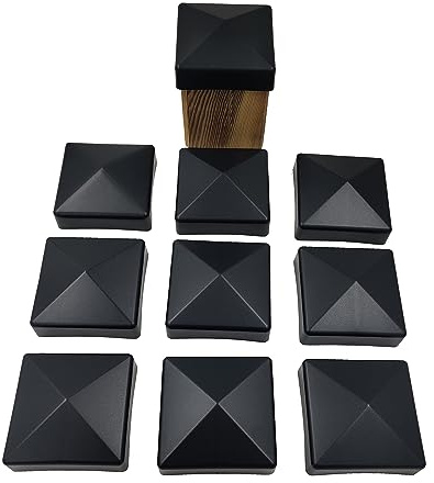 10 Stück Zaun Pfostenkappe 90 mm Pyramide Abdeckkappe anthrazit für Pfosten 9 x 9 cm (UV stabilisiert/Made in Germany)