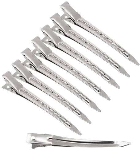 Haarclips Damen 24 Stück, Entebill Haarspange 3,5 Zoll, Metall Haarklammern Friseurbedarf, Haarclips Locken Fixieren mit Löchern, Alligator Curl haarklippse für Haarverlängerungen (24pcs)