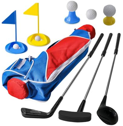 kowaku Kinder Golfschläger Set, Minigolf Set für Hinterhof Indoor Ballspielzeug Übungen