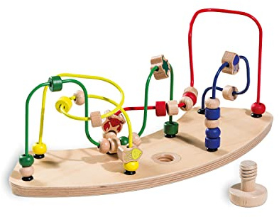 hauck Play Moving, Water Animals - Motorikschleife ab 12 Monaten Kompatibel mit Play Tray Spielbrett für Alpha+, Beta+ und Arketa Holzhochstuhl, Baby Holz Spielzeug Fördert Auge Hand Koordination
