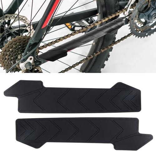 Psyqtsuary 2 Stück Silikon Aufkleber Fahrrad Kettenschutz Kettenstrebenschutz MTB Kettenschutz Sicherer Schutz MTB Rahmen Kettenstrebenschutz vor Kratzer und Beschädigungen