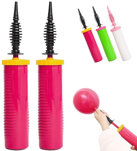 2 Pack Ballonpumpe Hand Hand Inflator, Luftpumpe Ballons Gebläse Pumpe geeignet für Ballonbogen Kit Party Dekoration Ballons Ballongirlande Folie & Konfetti Ballon, Rosa