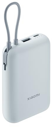 Xiaomi 22.5W Power Bank mit Integriertem Kabel - 10000mAh, Schnellladefunktion, lädt 3 Geräte gleichzeitig, flugtauglich, 4.5 Stunden Ladezeit – stilvoll und funktional, Tan