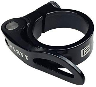 PLATT Fahrrad Sattelklemme mit Schnellspanner Aluminium Legierung Sattelklemme 28,6/31,8/34,9 mm (Schwarz, 34.9mm)