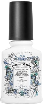Pourri Lufterfrischer Spray für Bad und WC - Fresh Air Duft - zur Anwendung vor dem Toilettengang - bindet Gerüche bereits im Wasser - pflanzenbasiertes Spray mit ätherischen Ölen - (59 ml)