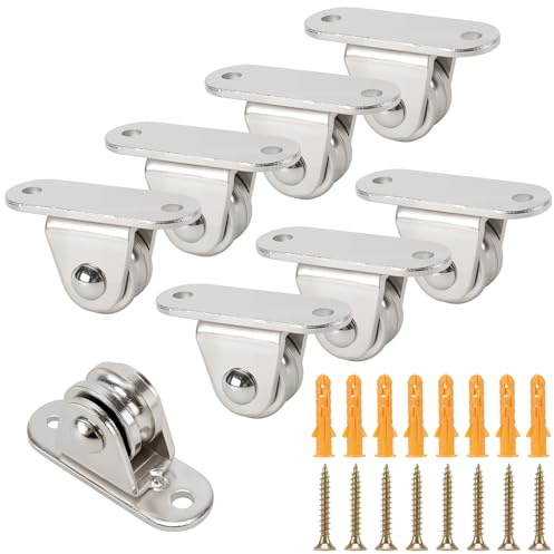 HEIYUET 8 Stück Umlenkrolle Seilrolle, 6mm Umlenkrolle Klein mit Schrauben, Umlenkrollen für Seile, Sonnensegel, Materialhandhabung und Bewegung