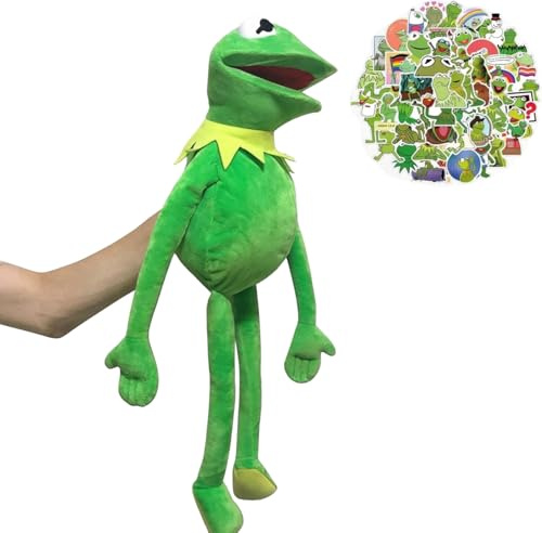 Handpuppe Kermit Der Frosch für Kinder Handpuppen Erwachsene Kermit Puppe Anime Frog Spielzeug mit 50Pcs Aufkleber
