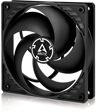 ARCTIC P12 Silent - PC Lüfter, 120 mm Gehäuselüfter optimiert für statischen Druck, Case Fan, besonders leise, 1050 rpm - Schwarz