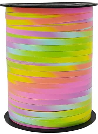 Macaron Bunt Geschenkband(457m x 5mm),Multicolor Ringelband für Bastelprojekte und Geschenke