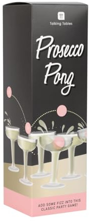 Talking Tables The Original Prosecco Pong Party Game; Witziges Trinkspiel, Alternative zu Bier-Pong für Geburtstage, Polterabende, Silvester, Weihnachten und Sektparties; Pink (12 Gläser und 3 Bälle)