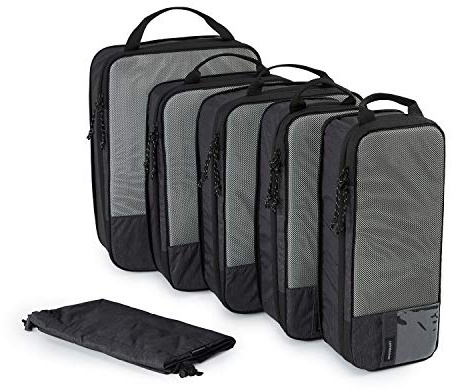 BAGSMART Kleidertaschen Set 6 Teilig packtaschen Kompression Packwürfel Set mit Wäschesack für Rucksack,reise organizer,Koffer Organizer auf Travel