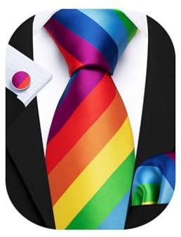 Barry.Wang Herren-Krawatten-Set, kariert, formell, Business, Hochzeit, luxuriös, Einstecktuch, Manschettenknöpfe