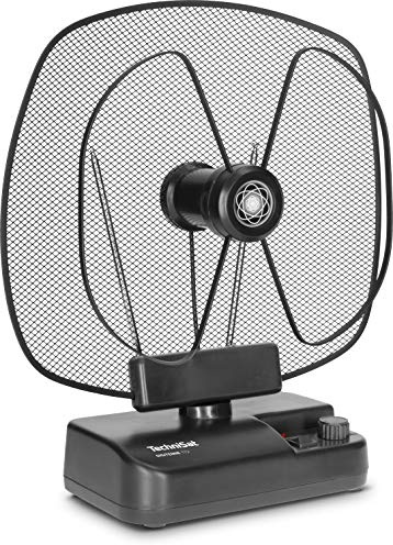 TechniSat DIGITENNE TT2 - ausrichtbare Zimmerantenne (36 dB Vollband Verstärker-Antenne mit LTE4-Filter für den Empfang von DVB-T/-T2, DAB+ und UKW Signalen, Netzschalter) schwarz