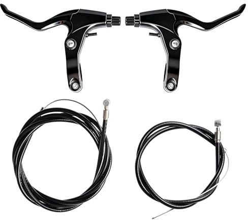 Necdeol 2 Stück Bremshebel Fahrrad Set mit Bremszug, Bowdenzug Fahrrad für V Brake & Mechanische Scheibenbremse, Fahrrad Bremsen Griff Aluminium für MTB BMX Kinderfahrrad
