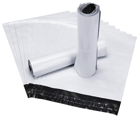 100 Stück Versandbeutel Plastik Versandtaschen, 25 x 35cm Verpackungstüten Versandtaschen Kleidung, Selbstklebend und Blickdicht, Wasser, Staubdichte