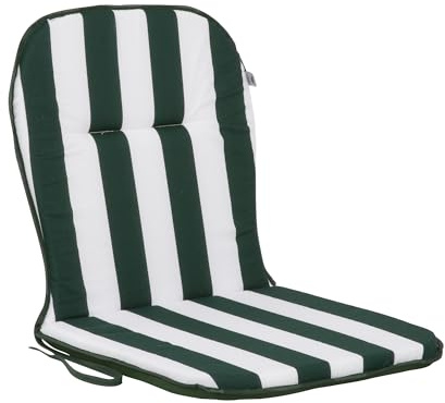 PATIO Stuhlauflage Niedriglehner 79 x 41 cm Ben Monoblock Auflage Sitzkissen Stuhl Wendekissen Streifen weiß grün