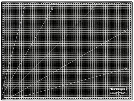 Vantage Schneidematte A2 (45x60 cm, selbstheilend, beidseitig nutzbar, mit Raster) schwarz