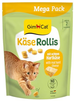 GimCat Käse Rollis - Getreidefreier und vitaminreicher Katzensnack mit echtem Hartkäse - 1 Beutel (1 x 425 g)