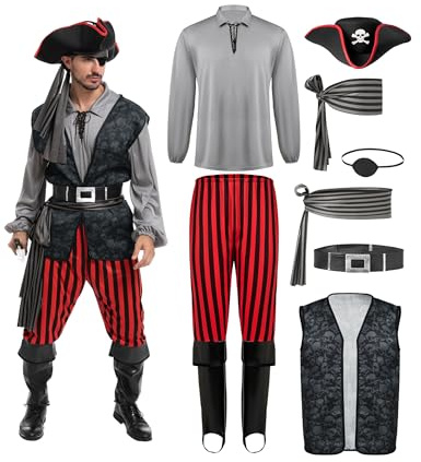 Spooktacular Creations Piratenkostüm für Erwachsene, Halloween Kostüm Männer, Herren, Kostümparty, Trick oder Treating, Cosplay-Party-XL