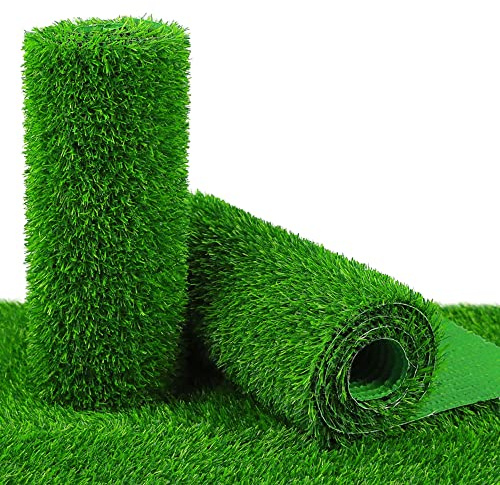 PUCHIKA Kunstrasenteppich outdoor, Kunstrasen, Rasenteppich für Balkon und Garten, Kunstrasen outdoor 20mm Kunstrasen grün, Wasserdurchlässig Kunstrasen Rollrasen mit Meterware für Terrasse