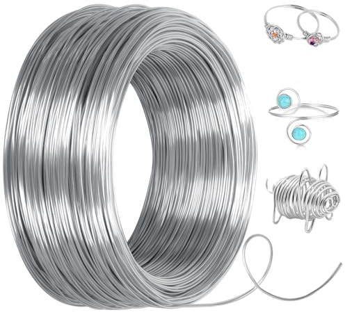 Cozary Basteldraht Dünn, Aluminium Dünner Draht Zum Basteln, Aluminiumdraht für DIY Schmuckherstellung und Bastelprojekte(1mm X 100 M)