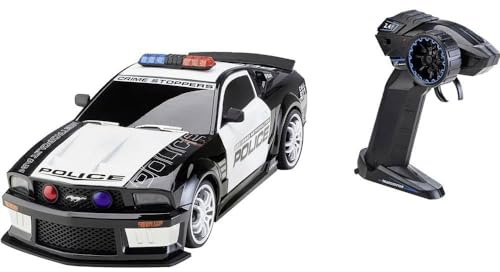 Revell Control Ford Mustang Polizei I US Polizei-Design I RC Auto mit Blaulicht und Sound I LED-Front- und Rückleuchten I 2.4 GHz Fernsteuerung für Multiplayer-Einsätze I Für Kinder ab 8 Jahren