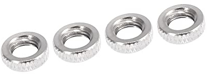 A ABSOPRO Französische Ventiladapter Mutter Unterlegscheibe 4 Stück Silber | Edelstahl, Für Fahrradreifenventil, Unterlegscheibengröße 1x0.6cm, Nicht-OEM, Zubehör