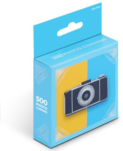 HAGOT 500 Stück Fotoecken (Selbstklebend), Fotokleber, Fotoecken Selbstklebend, Fotoecken, Transparent, Weiß, Fotokleber Ecken für Fotoalbum, Scrapbook, Klebepads für Fotos in Spenderbox