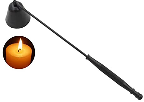 Kerzenlöscher aus Edelstahl Edelstahl-Kerzenlöscher Docht Löscher Candle Extinguisher Kerzenlöscher mit Griff Kerzenlöscher Kerzenpuffer Docht Kerzenlöscher zum Löschen von Docht Flamme (Schwarz)