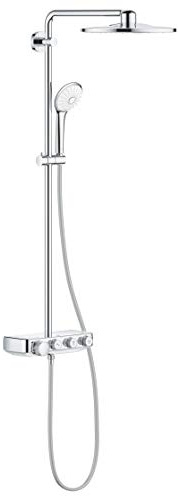 GROHE Euphoria Smartcontrol 310 Duo, Duschsystem mit Thermostatbatterie (wassersparende Regendusche, 2 Strahlarten, inkl. Duschablage, Verbrühungsschutz), chrom, 26507000