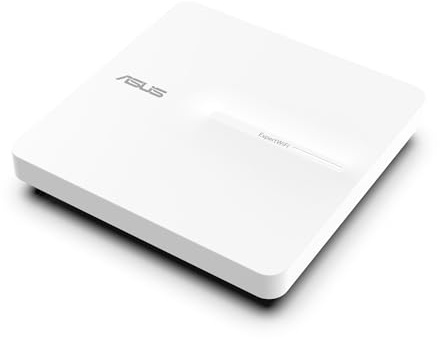 ASUS Expert WiFi EBA63 AX3000 Dual-Band PoE Access Point | bis zu 5 SSIDs und VLAN, selbstdefiniertes Netzwerk, unterstützt PoE & PoE+, einfache Management App, AiMesh kompatibel