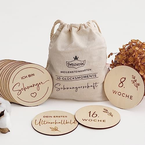 Prinzental Meilensteinkarten Holz Schwangerschaft Meilensteinkarten für Fotos & Co 40 Babykarten für wichtige Meilensteine Schwangerschaft