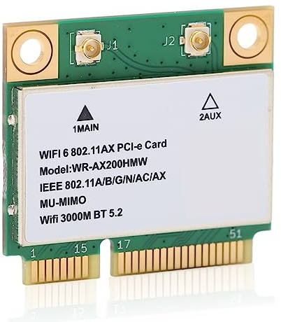 Yunseity AX200HMW WiFi 6 Wireless Card Dual Band 802.11 A/B/G/N/AC/AX Half PCI-E WiFi Card Network Adapter BT5.2 for PC, Laptops, Only for WIN10 (64bit)