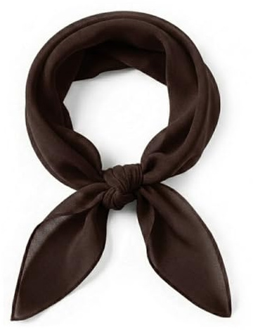 TigerTie Damen Nickituch Chiffon in dunkelbraun - Leichtes zartes Halstuch - 58 x 58 cm