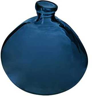 Vase aus recyceltem Glas – D 20 x H 23 cm – Blau