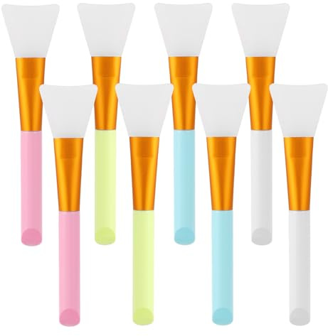 8 Stück Silikon Gesichtsmaske Pinsel Weiche Silikonpinsel Fächer Silikon Maskenpinsel Geeignet für Schlafmaske, Schlammmaske, Skin Care Aesthetic
