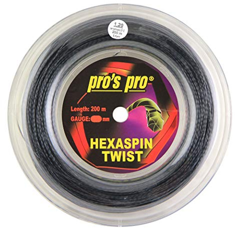 PROS PRO Hexaspin Twist Tennissaite - 200m Rolle - 1.20mm - Schwarz