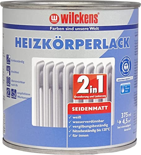 Wilckens 2in1 Heizkörperlack seidenmatt weiß 375 ml