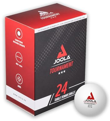 JOOLA Tischtennisbälle Tournament Selektierte 40+mm Durchmesser, 3-Stern Premium Tischtennis Bälle Indoor und Outdoor Kompatibel, Weiß (24er Pack)