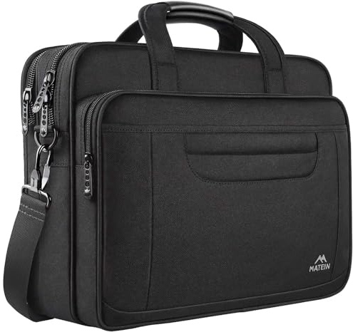 MATEIN Laptoptasche 15 Zoll, Laptoptasche 16 Zoll wasserdicht, Aktentasche mit schultergurt, Laptop Bag für herren, Notebook Tasche für reise, Aktentasche Herren für business schule, Schwarz