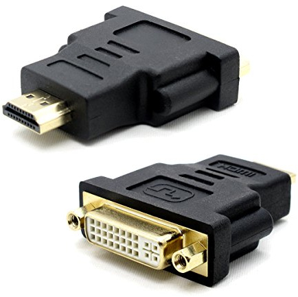 VMOJO HDMI auf DVI Adapter, HDMI Stecker auf DVI-I 24+5 Buchse, HDMI DVI Adapter für Monitor PC Grafikkarte Bildschirm Beamer Projektor, Plug & Play, Schwarz