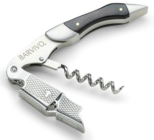 BARVIVO Professioneller Korkenzieher Weinöffner von Barvivo - EIN Weinflaschenöffner für Bier- und Weinflaschen. Kellnermesser aus Edelstahl und schwarzem Harz