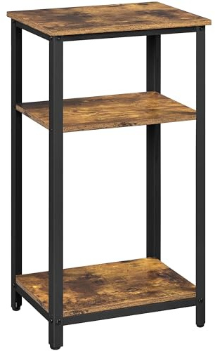 Yaheetech Vintage Telefontisch, Beistelltisch mit 3 Ablagen, Kleiner Nachttisch, Sofatisch, 45 x 35 x 74,5 cm, Metallgestell, ideal für Wohnzimmer Schlafzimmer Büro