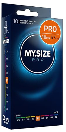 MY.SIZE PRO ELITE Kondome, Größe 4, 57 mm, 10 Stück – Extra reines Vytex-Latex, leicht zu öffnen
