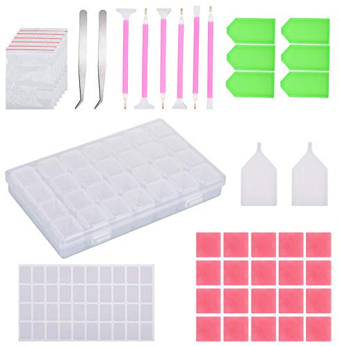 Xinzistar Diamond Painting Zubehör Set für DIY 5D Diamant Painting Craft Nail Art Stickerei Kreuz Stitch mit Stift Boxen Aufbewahrungsbox Werkzeug Kits für Erwachsene Kinder