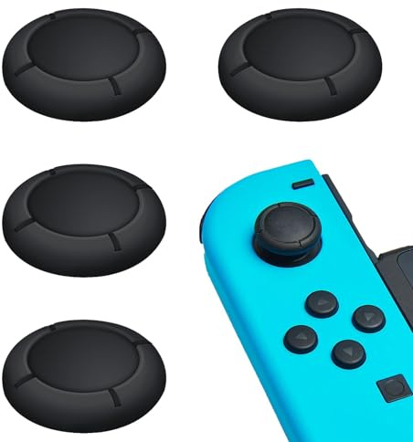 Ersatzkappe für Controller Switch Joystick Kappen,Thumbsticks Protege für Switch/Lite Silikon Joystick Schutzzubehör 3D Grips Caps (A:Schwarz)