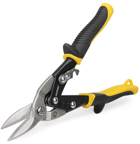 HURRICANE 250mm Gerade Blechscheren – Durchlaufblechschere, Blechschere Gerader Schnitt, Metallschere, Blech Schneiden, Cr-V Stahlblechschere,Gerader Schnitt für Blech, Aluminium, Regenrinnen & DIY