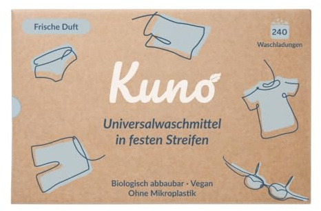 Waschmittel Blätter Streifen - 240 Waschladungen - Nachhaltige Waschstreifen - Waschblätter - 100% Vegan und optimal für Reisen und Urlaub - Eco (Vollwaschmittel, 240 Stück (4er Pack))